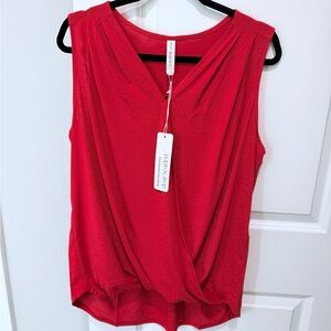 Dear Scarlett Women's Red V-Neck Blouse